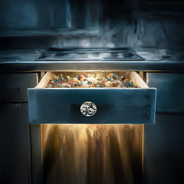 Pomo De Cerámica Oasis familiar de Lobo Serene en naturaleza ídílic