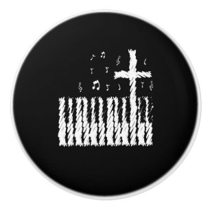 Pomo De Cerámica Obra clásica cristiana de la roca del piano de la