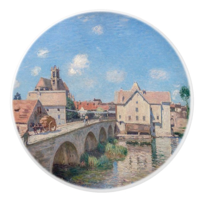 Pomo De Cerámica Obra de arte de Alfred Sisley - Le Pont de Moret (Anverso)