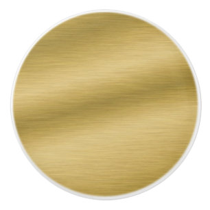 Pomo De Cerámica Obra de arte elegante de oro falso cepillado