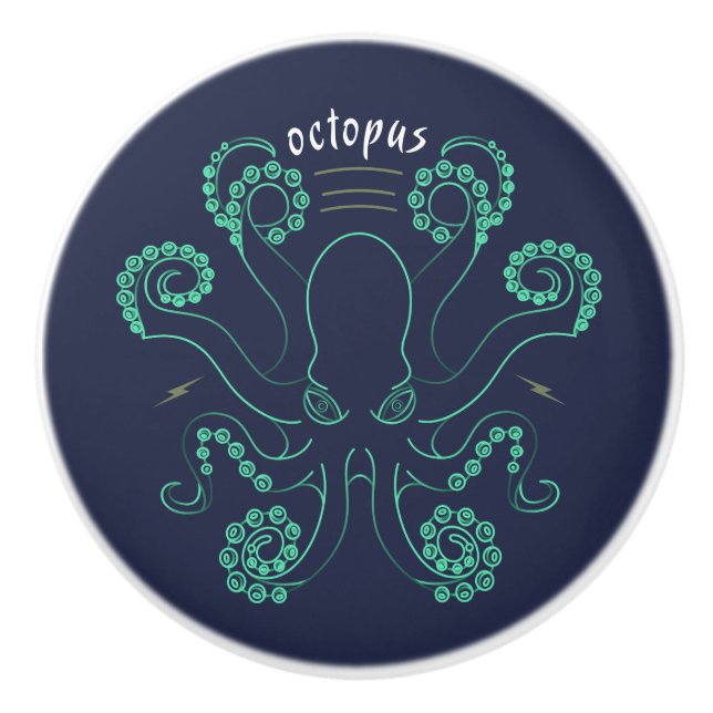 Pomo De Cerámica Octopus Cephalopod Tentacles (Anverso)