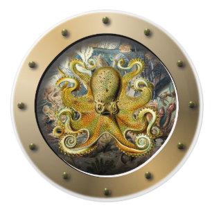 Pomo De Cerámica Octopus de bóveda submarina de Steampunk
