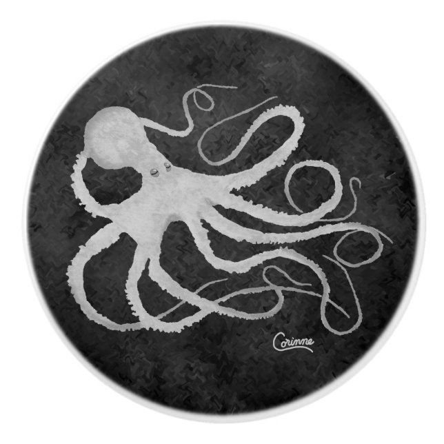 Pomo De Cerámica Octopus en gris oscuro L - Knob (Anverso)