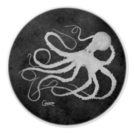 Pomo De Cerámica Octopus en gris oscuro R - Knob