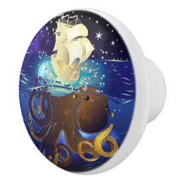 Pomo De Cerámica Octopus Enorme y Caravella