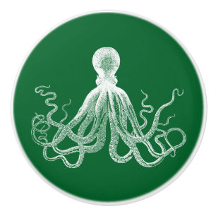 Pomo De Cerámica Octopus kraken verde