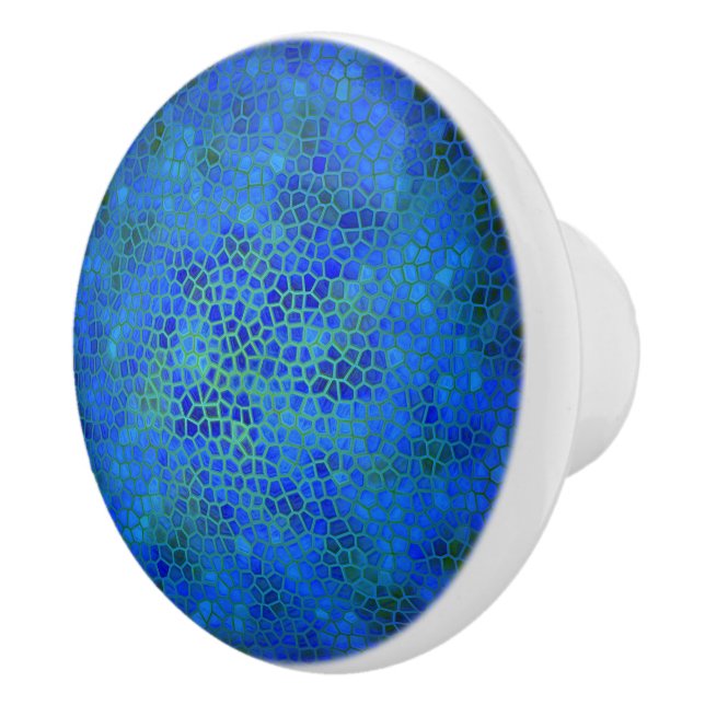 Pomo De Cerámica Ocultar de dinosaurio azul (Derecha)