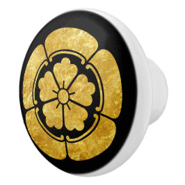 Pomo De Cerámica Oda Japón Oro Falso Oriental Arte Mon Viintage
