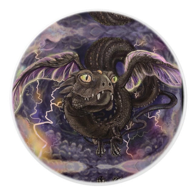 Pomo De Cerámica Ojo de la tormenta Dragón (Anverso)