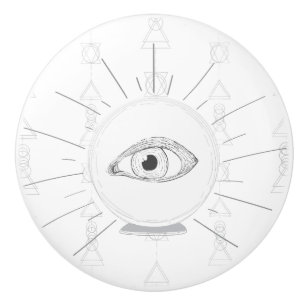 Pomo De Cerámica Ojo de Vidente Adivino Bola de Cristal Esotérico