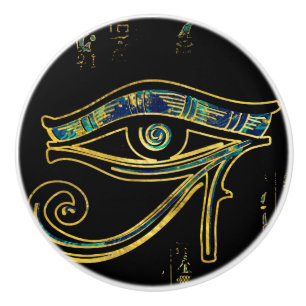 Pomo De Cerámica Ojo egipcio de Horus en hieroglyphics y mármol