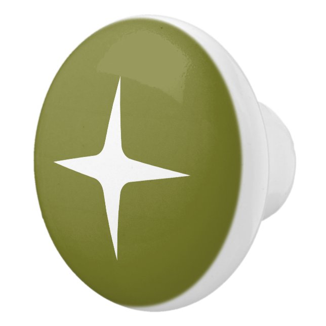 Pomo De Cerámica Olive mínimo de la estrella atómica moderna de med (Derecha)