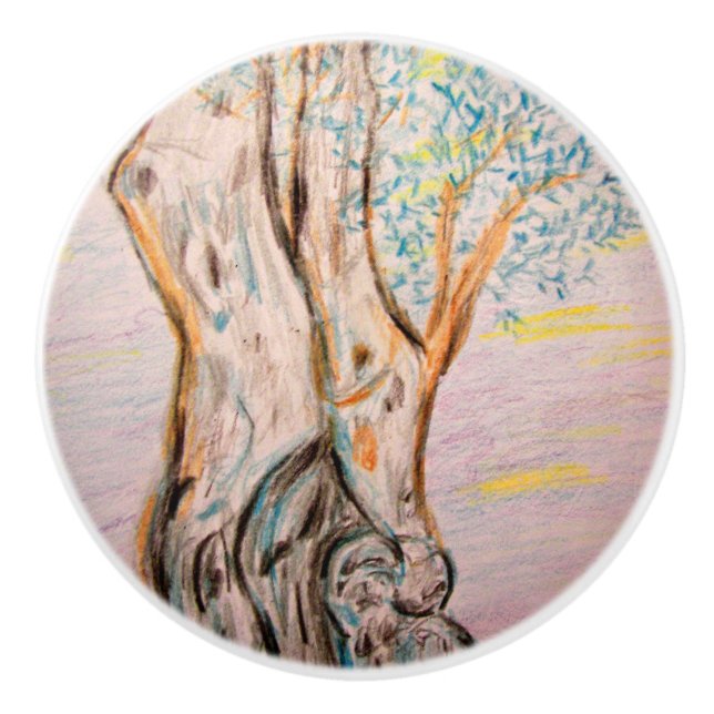 Pomo De Cerámica Olive Tree (Anverso)