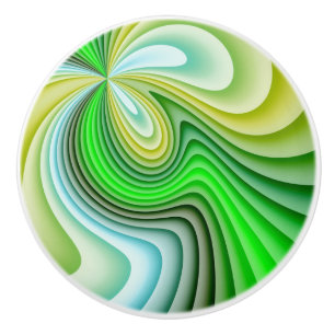 Pomo De Cerámica Ondas amarillas y verdes Mellow