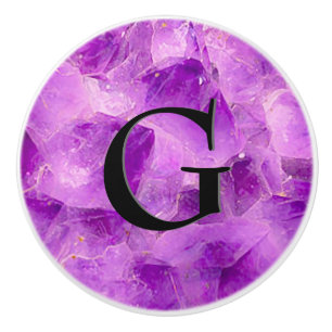 Pomo De Cerámica Ónix del modelo de la piedra de gema, Amethyst y