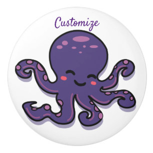 Pomo De Cerámica Opulpo púrpura suave Thunder_Cove