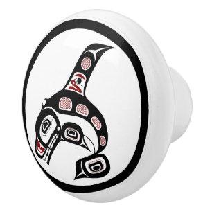 Pomo De Cerámica Orca del noroeste del arte del Haida de la Costa