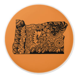 Pomo De Cerámica Oregon Naranja Drawer Pull