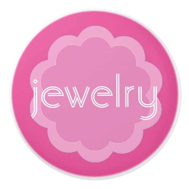 Pomo De Cerámica Organización de joyas de flor rosa (Anverso)