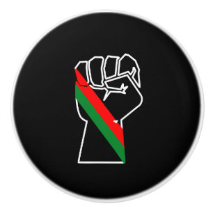 Pomo De Cerámica orgullo negro bandera panafricana roja verde puño