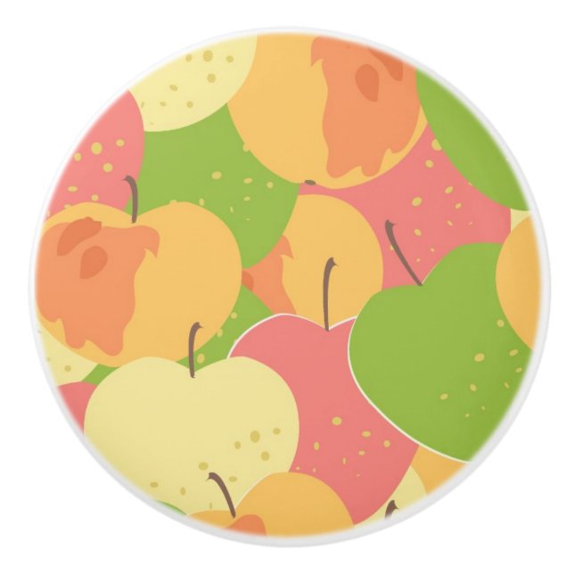 Pomo De Cerámica Ornamento con las manzanas (Anverso)