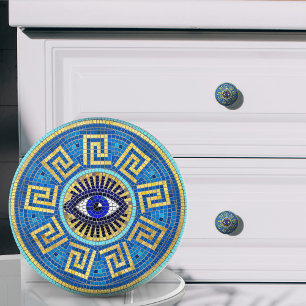 Pomo De Cerámica Ornamento de mosaico de ojos malvados