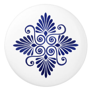 Pomo De Cerámica Ornamento floreciente griego
