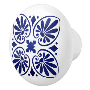 Pomo De Cerámica Ornamento floreciente griego