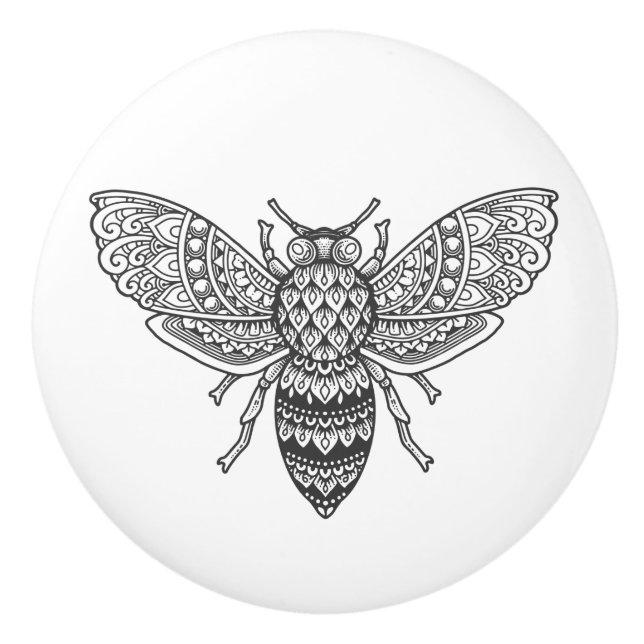 Pomo De Cerámica Ornate Bee Ceramic Knob (Anverso)