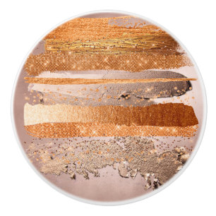 Pomo De Cerámica Oro de cobre estalla textura de glamour