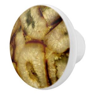 Pomo De Cerámica Oro de siena quemada por la tierra Oro Verde Quart