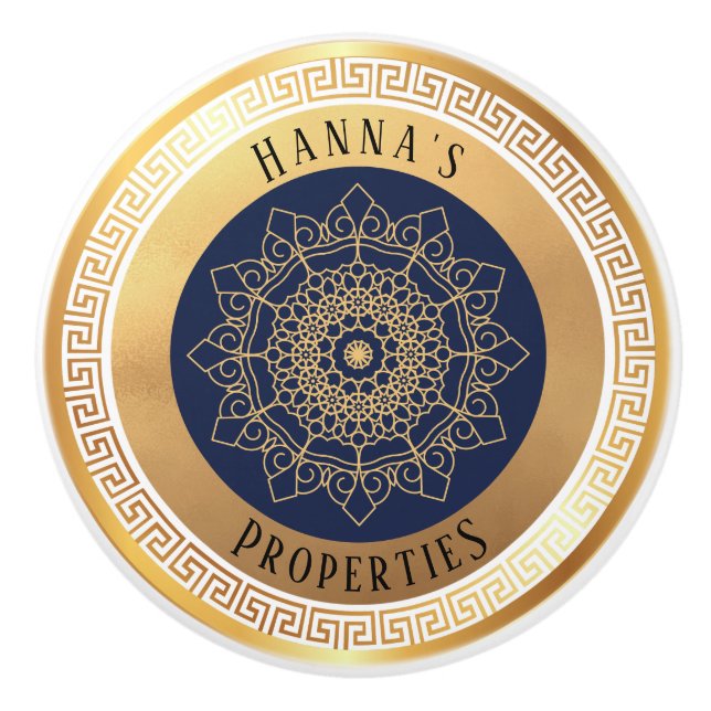 Pomo De Cerámica Oro negro personalizado (Anverso)