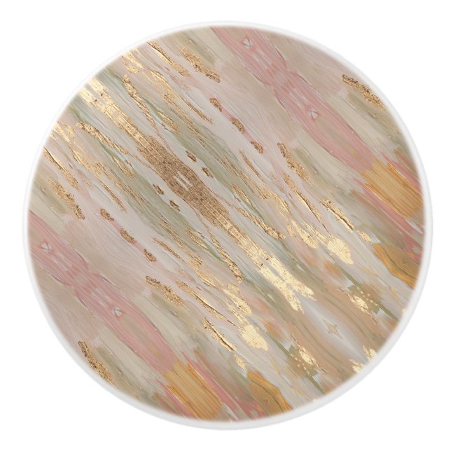Pomo De Cerámica Oro Perlado, Rosa (Anverso)