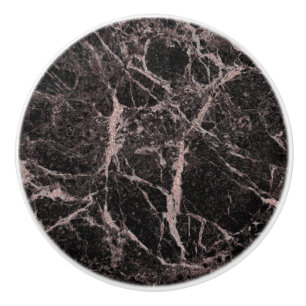 Pomo De Cerámica Oro Rosa Negro y Mármol Brillante Glam de Moda