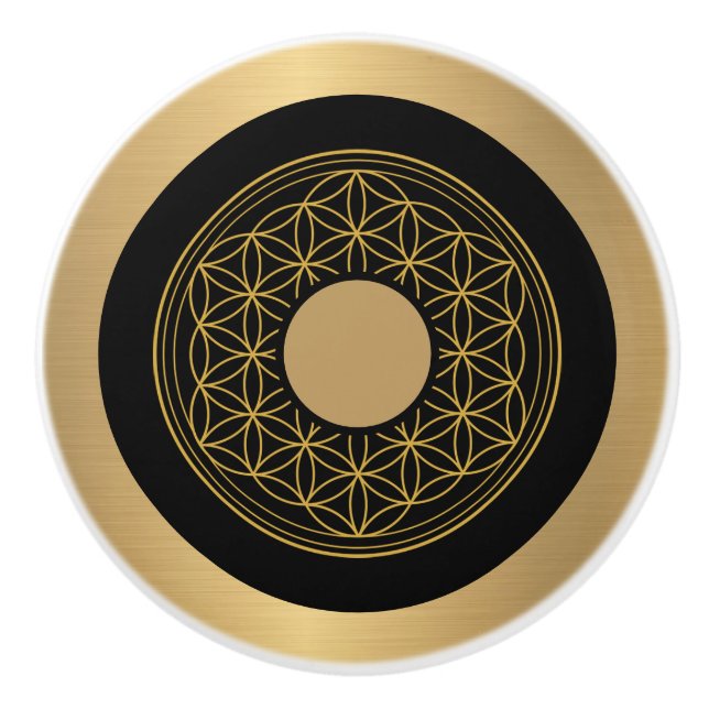 Pomo De Cerámica Oro y negro elegantes (Anverso)
