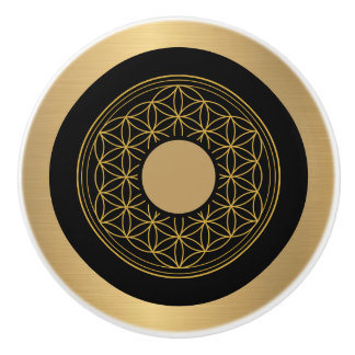 Pomo De Cerámica Oro y negro elegantes
