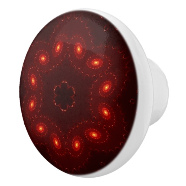 Pomo De Cerámica Oscuro Red Burgundy Gothic Lace Snowflake (Derecha)