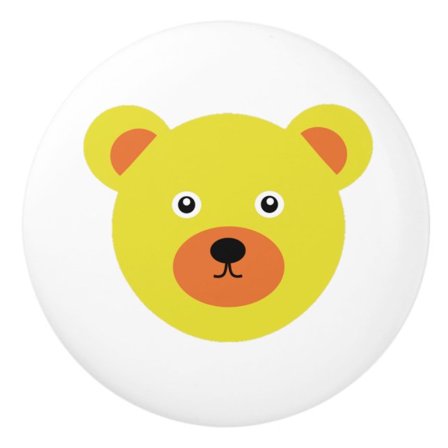 Pomo De Cerámica Oso Amarillo lindo (Anverso)