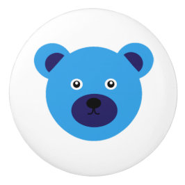 Pomo De Cerámica Oso Azul Adorable