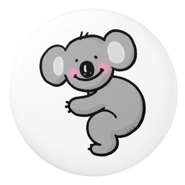 Pomo De Cerámica oso de koala del dibujo animado (Anverso)
