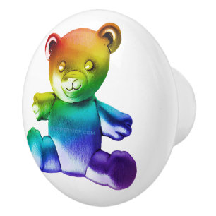 Pomo De Cerámica Oso de peluche de metal cepillado SlipperyJoe's gr