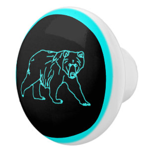 Pomo De Cerámica Oso eléctrico de Kodiak