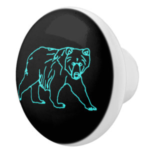 Pomo De Cerámica Oso eléctrico de Kodiak