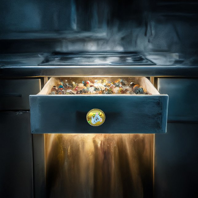 Pomo De Cerámica Oso koala adorable colgado de una rama de árbol (Subido por el creador)