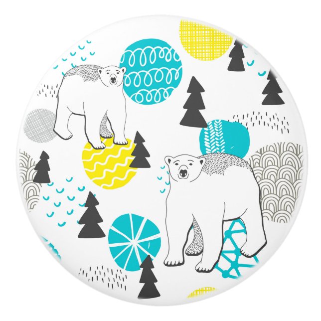 Pomo De Cerámica Oso polar (Anverso)