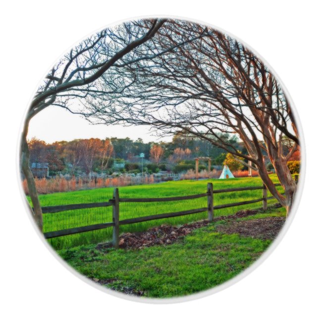 Pomo De Cerámica Otoño al atardecer por Shirley Taylor (Anverso)