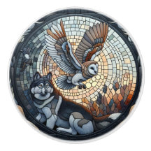 Owl and Wolf Mosaic Ai Art