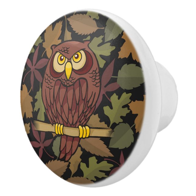 Pomo De Cerámica Owl Personalizado (Derecha)