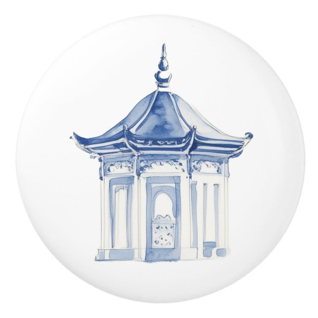 Pomo De Cerámica Pagoda Chinoiserie 3 (Anverso)