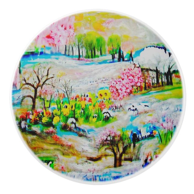 Pomo De Cerámica Paisaje acuático 2 (Anverso)